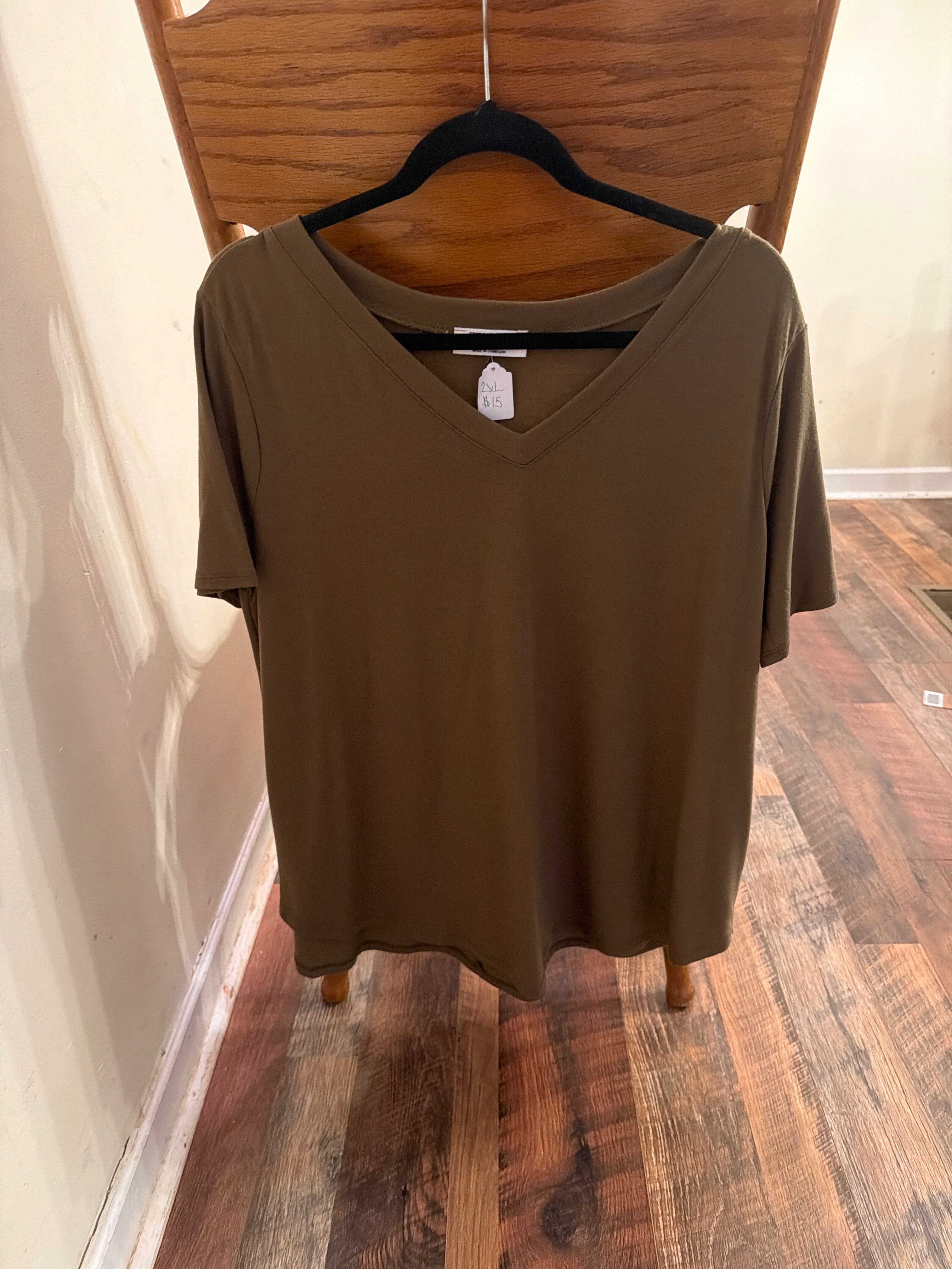 Olive vneck tshirt