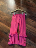 Pink ruffle button pants