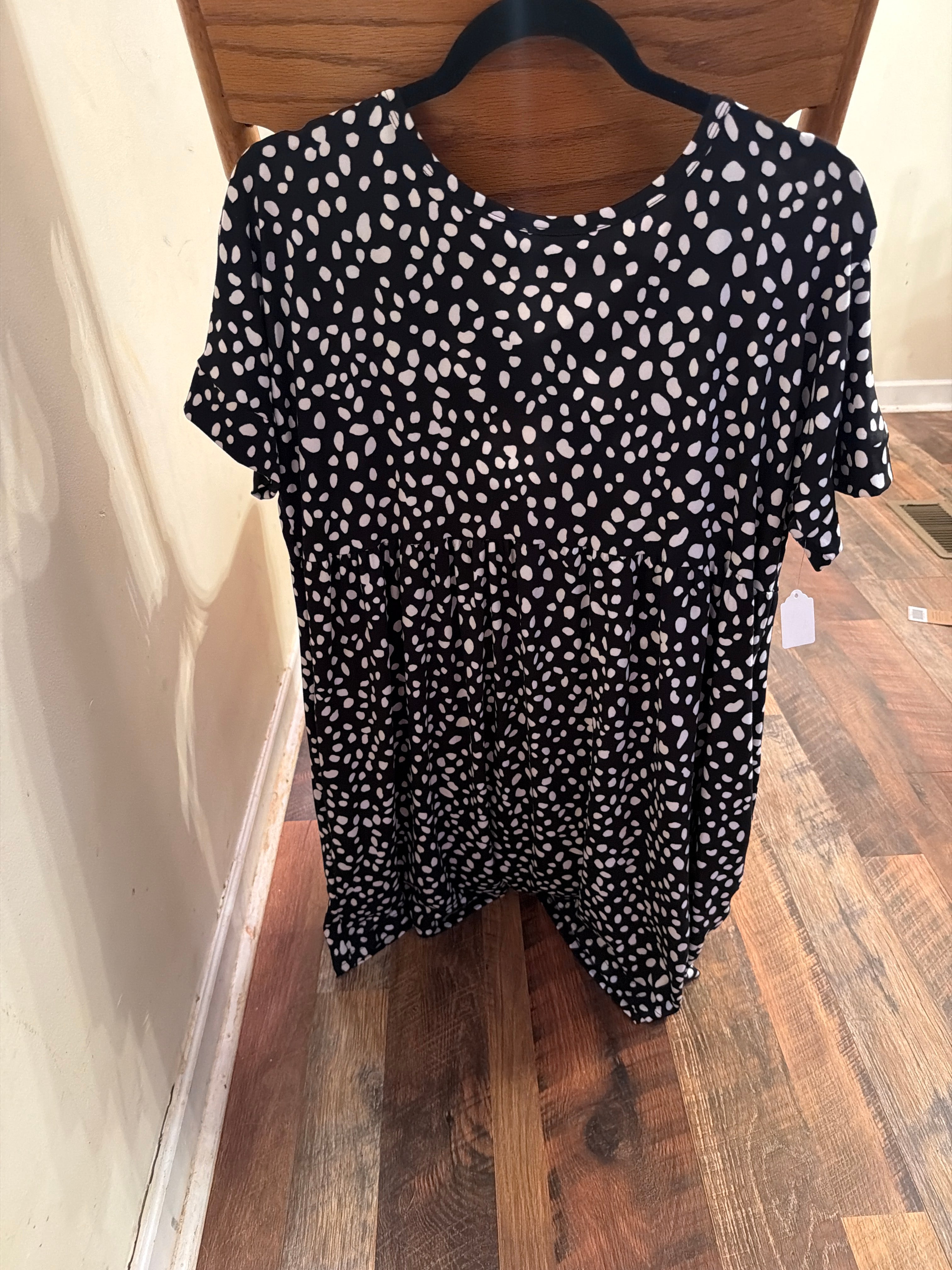 Black polkadot dress