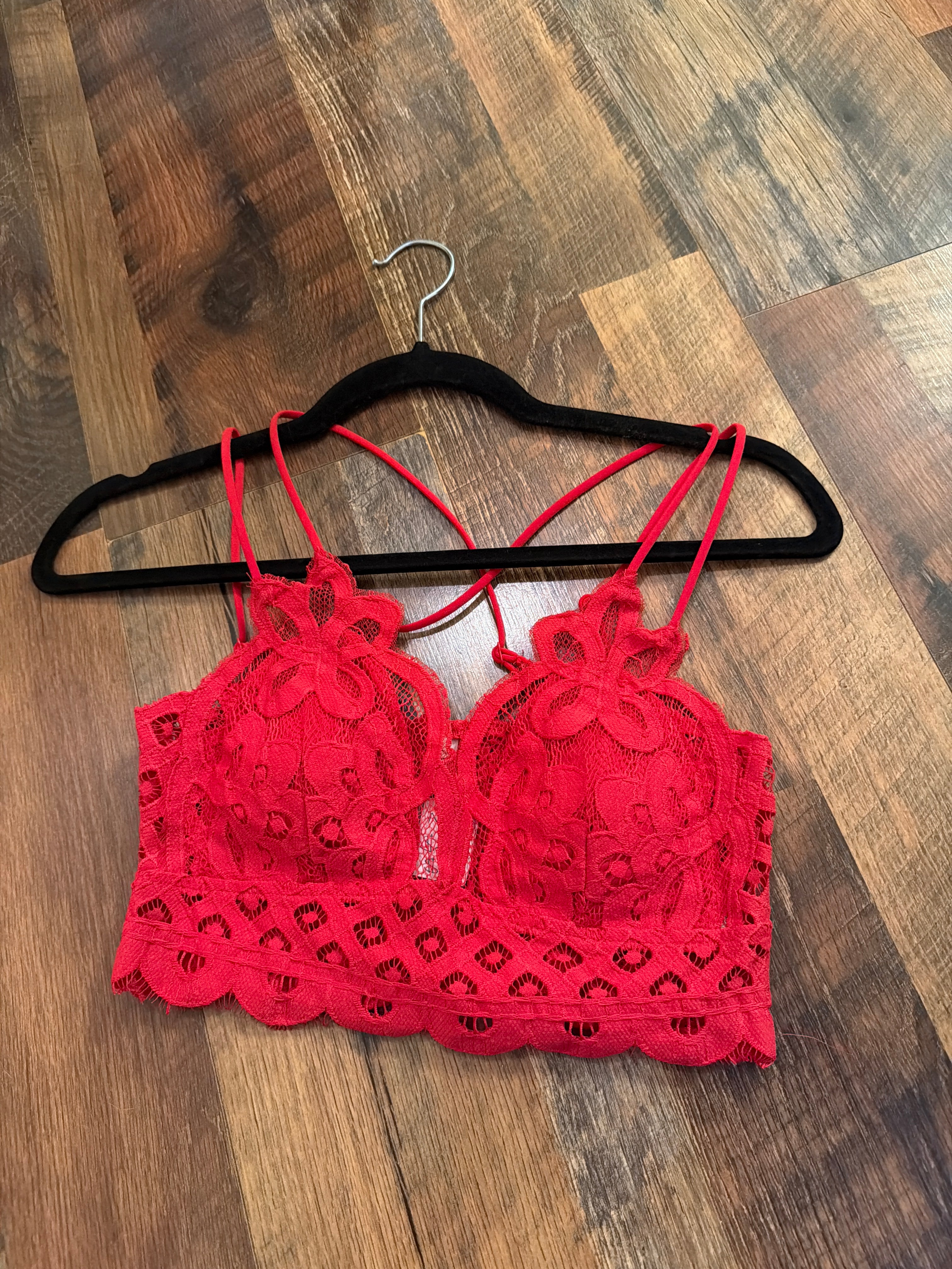 Bralette red with pads medium