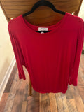Red 3/4 length sleeve top