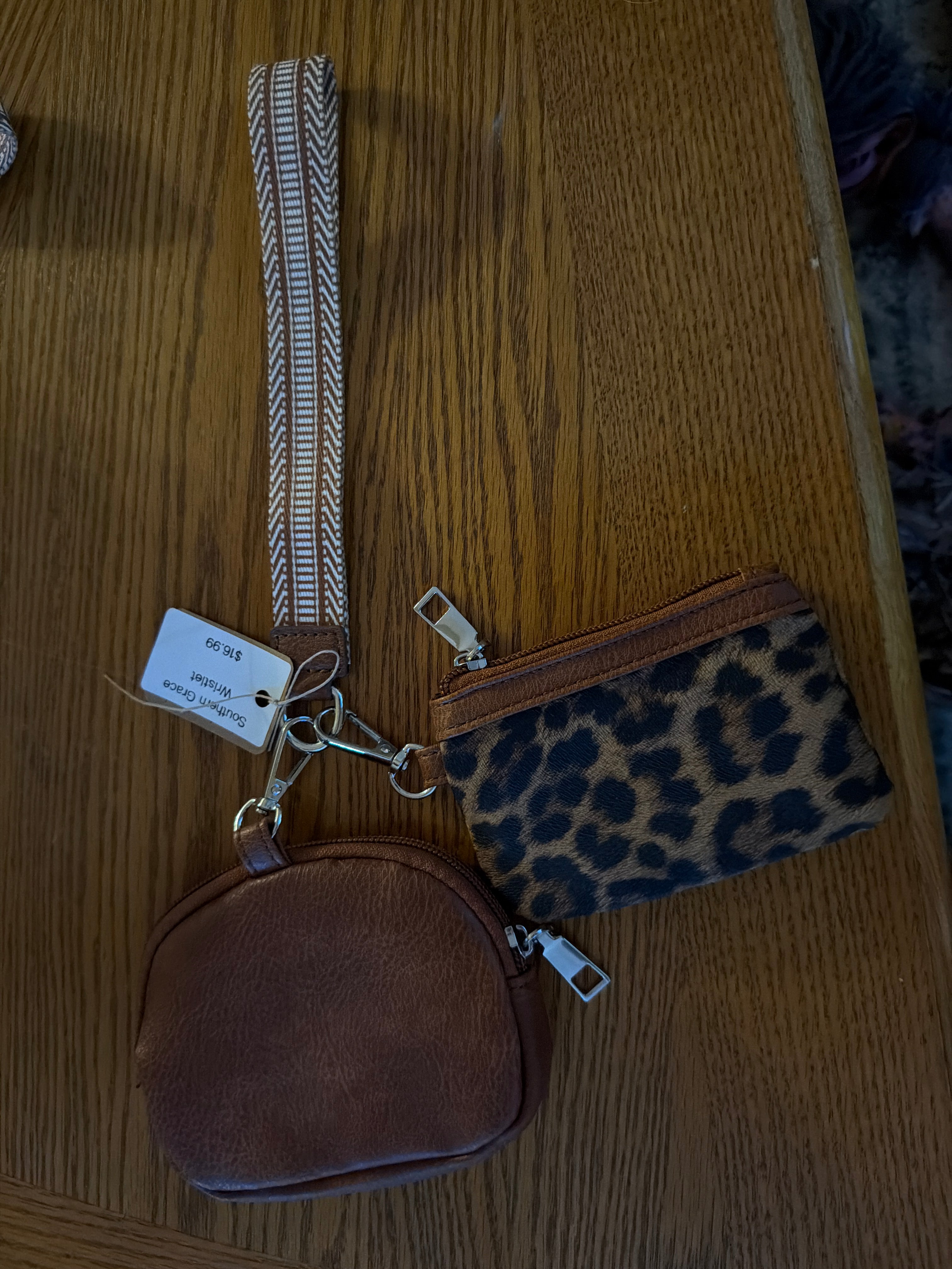 Cheetah print wristlet